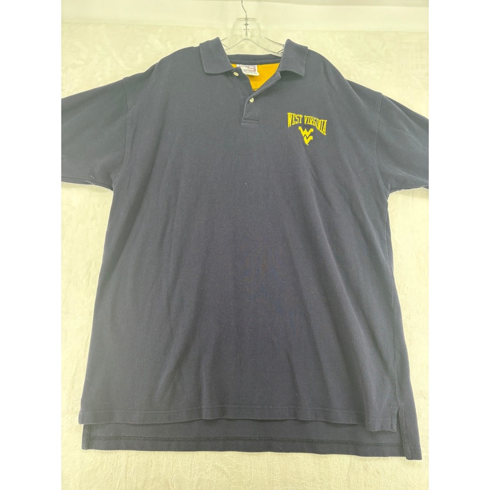 Crable Sportswear Polo Mens XL Polo Blue West‎ Virginia Mountaineers Embroidered